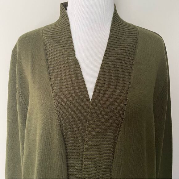 Olive Green Magaschoni. Duster/cardigan - Picture 3 of 4